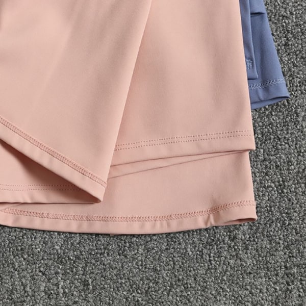 Damsportskjolshorts med hög midja i enfärgad färg Pink S