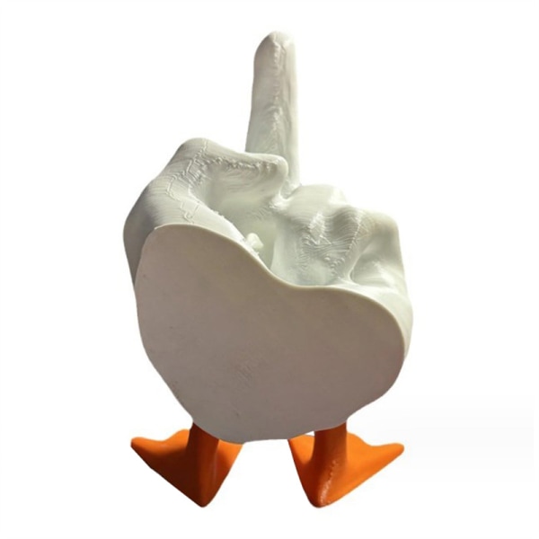 Duck Middle Finger Resin Statue Desktop Craft Ornament Garden S