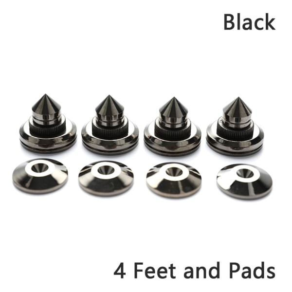 4 Set Högtalarstativ Fotdyna Koppar Högtalarbox Spikes Black