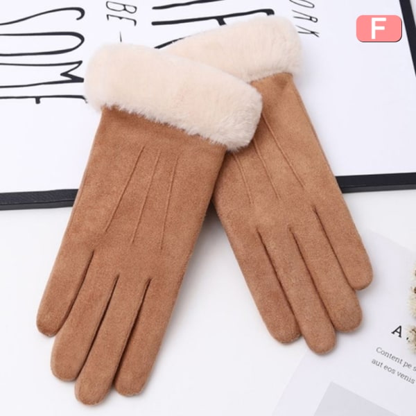 Modehandskar Höst Vinter Furry Warm Full Finger C