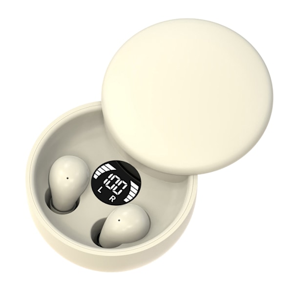 TWS Trådlösa Bluetooth 5.4 Hörlurar In-Ear Osynliga Sovhörlurar Beige