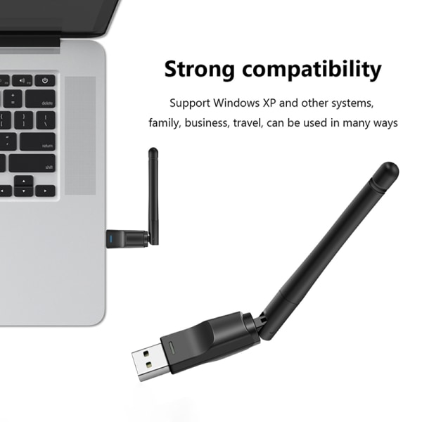 USB WiFi-adapter 150 Mbps nätverkskort Wi-Fi-mottagare PC Laptop RTL8188 Chip