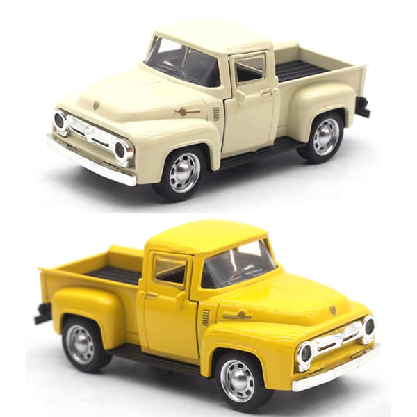1:32 Klassisk Rustik Vintage Legering Pickup Truck Vintage Pull-Bac Beige