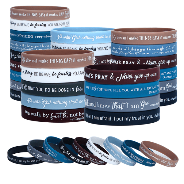 36 st religiösa silikonarmband i bulk Bibel gummiband