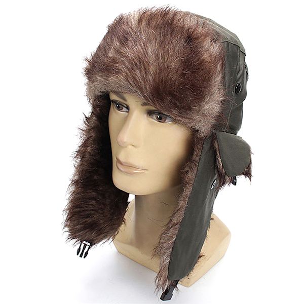 Unisex Warm Trapper Aviator Trooper Öronlapp Vinterklaffar Skidhatt Green