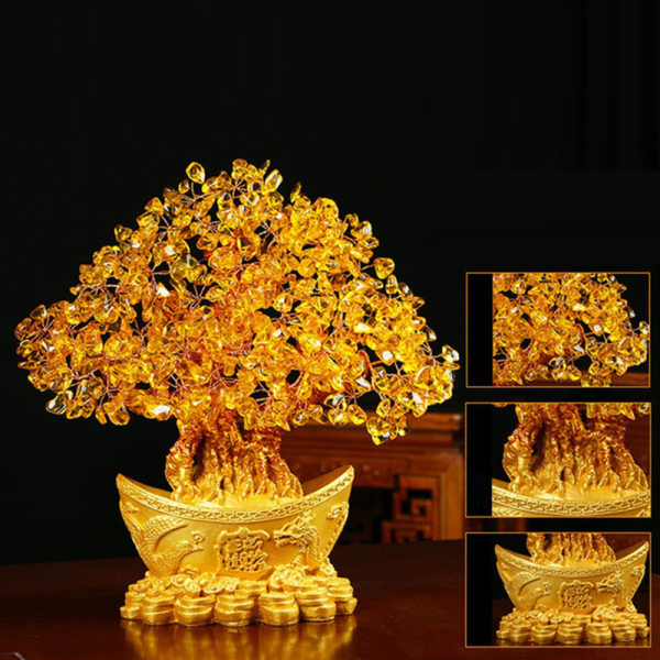 golden Tree Fortune Tree Ornament Wealth Gold Ingot Träddekor