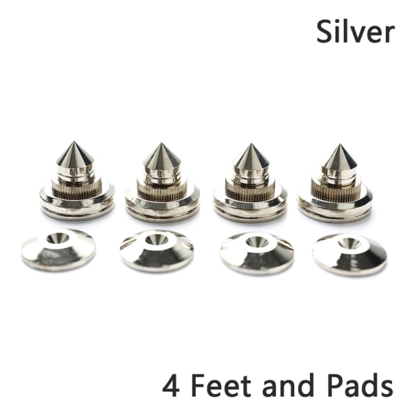 4 Set Högtalarstativ Fotdyna Koppar Högtalarbox Spikes Silver
