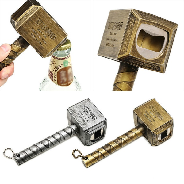 1 st ölflasköppnare Hammer Of Thor Formad flasköppnare Gold 16.5*7*5cm