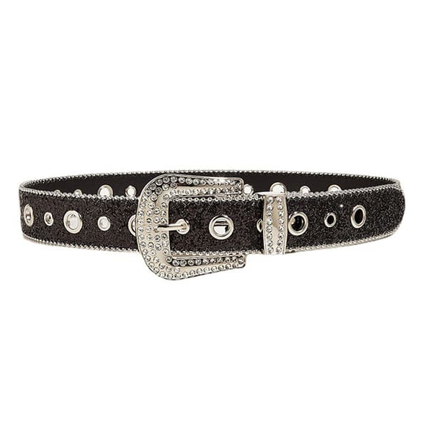 Vuxen för Rhinestone Bälte för Klänning Crystal Diamond midjebälte Black