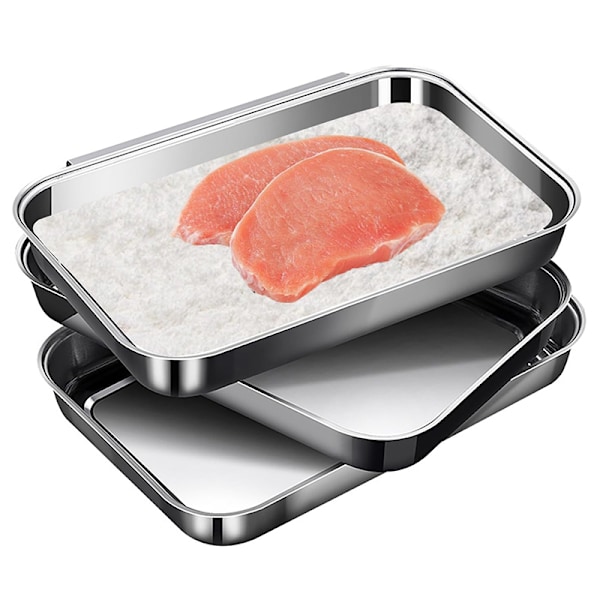 Paneringsbrickor Rostfritt Stål 3 st Låsbrickor För Kött Fisk 3pcs