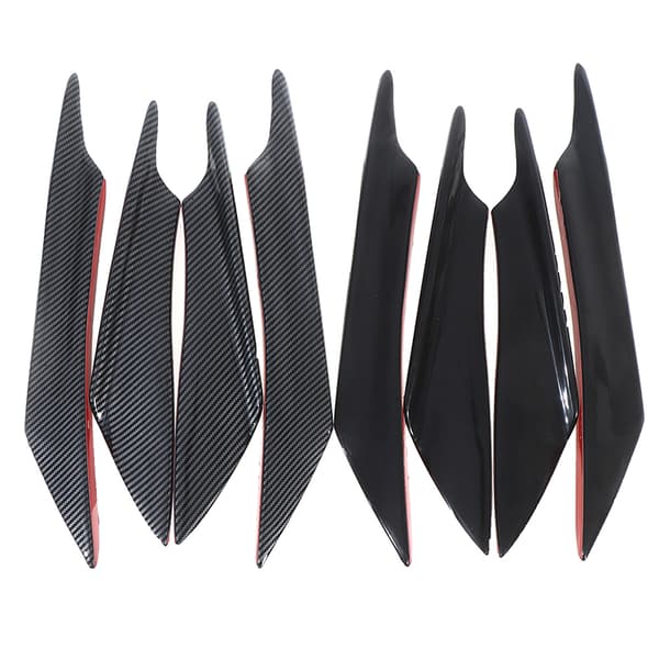 4 st kolfiber bil stötfångare fen Canard Splitter Diffuser Spoil 1(Bright black)