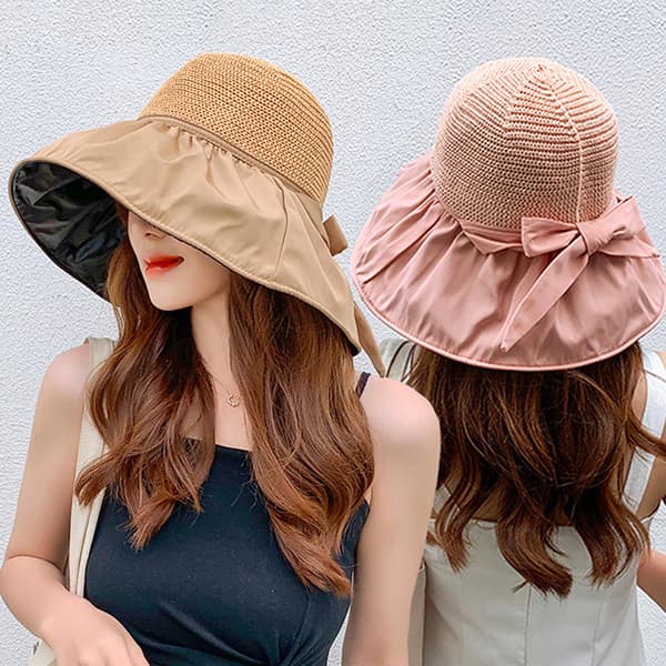 Kvinnor Bucket Hat UV-skydd Solhattar Panama Cap Khaki