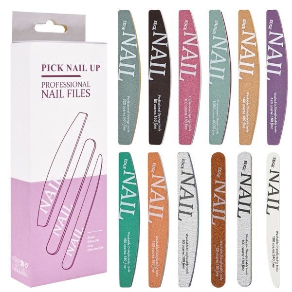 Moon Dust Nail Files 80-220 Grit Natural Acrylic Manicure Pedic