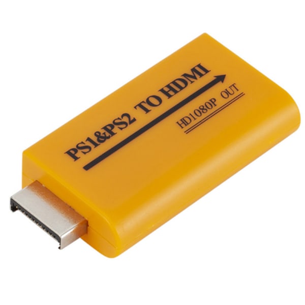 1080P HD PS1/PS2 till HDMI o Video Converter Adapter Yellow