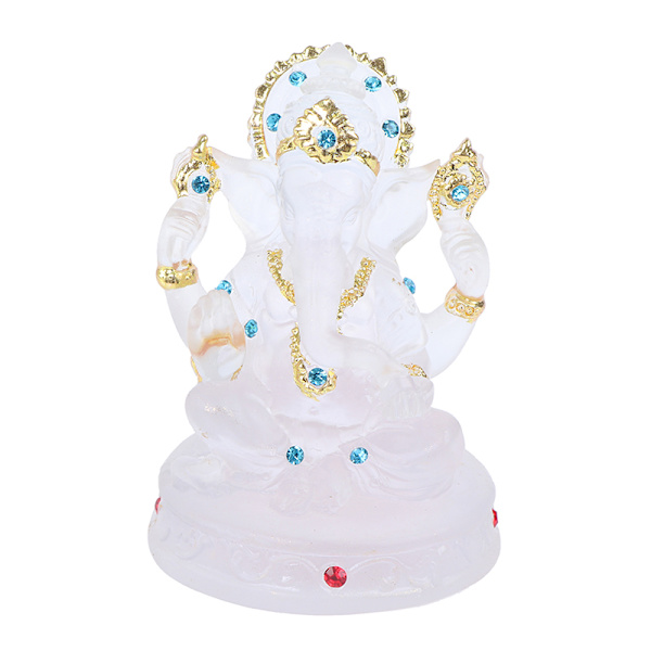 Ganesh Hindu Elephant God Staty Resin Transparent Staty