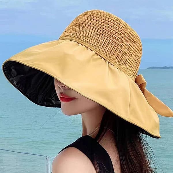 Kvinnor Bucket Hat UV-skydd Solhattar Panama Cap Khaki