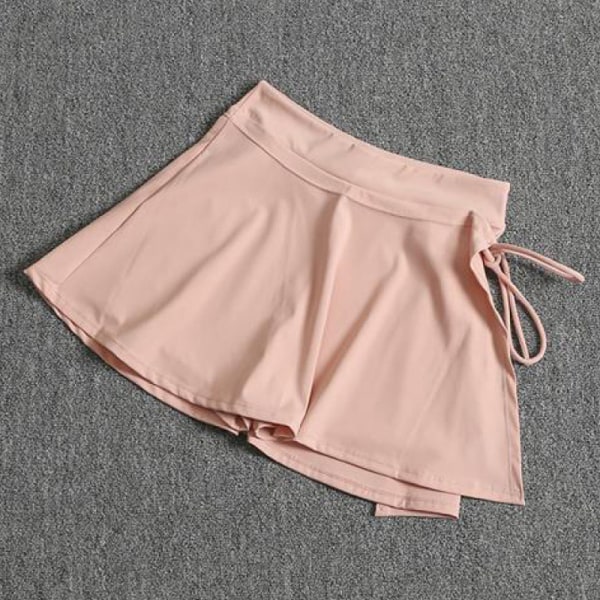 Damsportskjolshorts med hög midja i enfärgad färg Pink XL