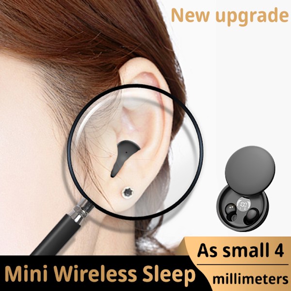 TWS Trådlösa Bluetooth 5.4 Hörlurar In-Ear Osynliga Sovhörlurar White