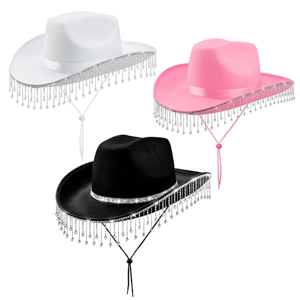 Tofs Dam Cowboyhatt Frans Cowgirl Hattar Brud Kristall Par A3