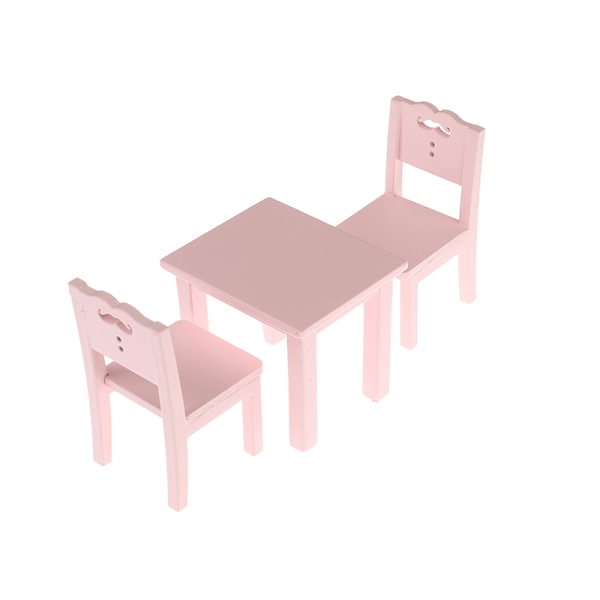 Dockhus Miniatyr set i trä för barn Pink