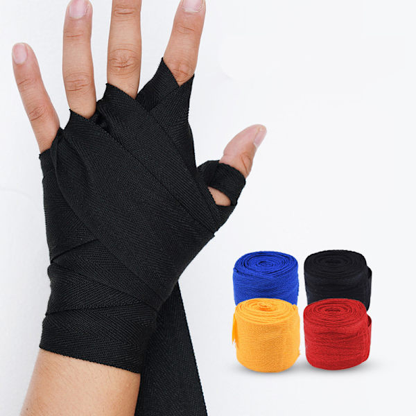 Bomullsboxningsbandage Wrist Wrap Combatboxningssporthandskar Red 5CMx5M