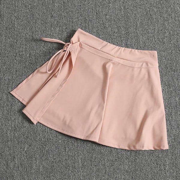 Damsportskjolshorts med hög midja i enfärgad färg Pink XL