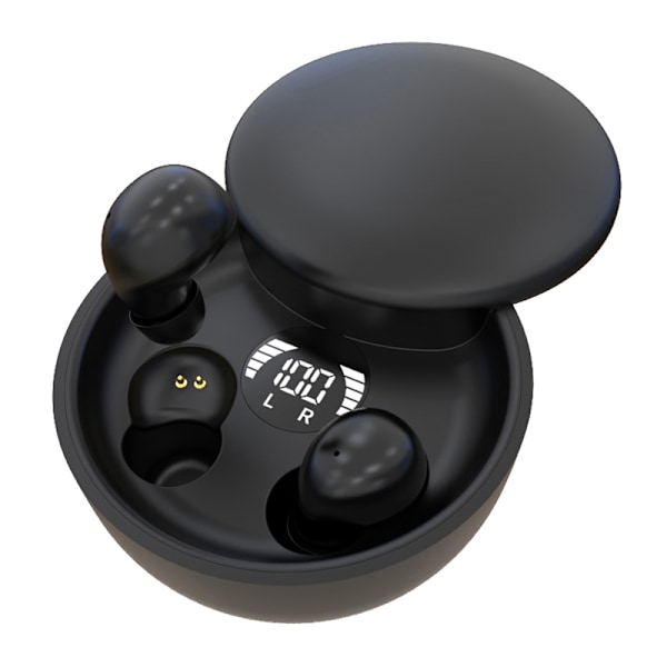 TWS Trådlösa Bluetooth 5.4 Hörlurar In-Ear Osynliga Sovhörlurar Black