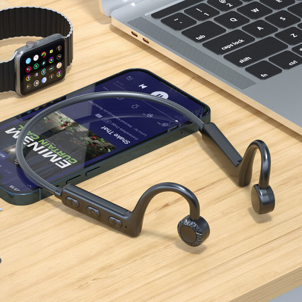 Trådlösa Bluetooth-kompatibla hörlurar Sportheadset med halsband Black