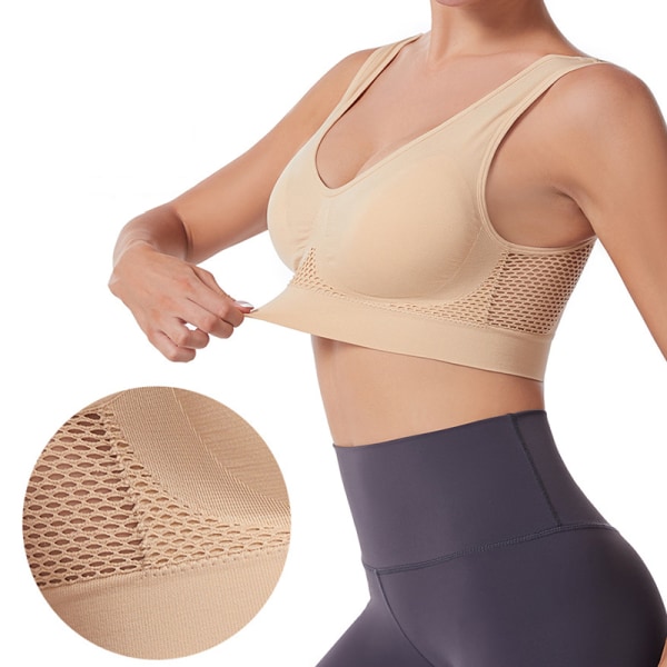 Damer Andas Mesh högt stöd UnderWire Sports BH White M