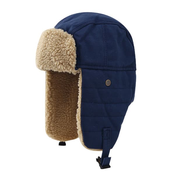 Vinter Tjock Varma hörselskydd Hattar Bomber Hat Beanie Cap Black