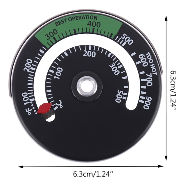 Magnetisk öppen spis Kamin Termometer Temperaturövervakning