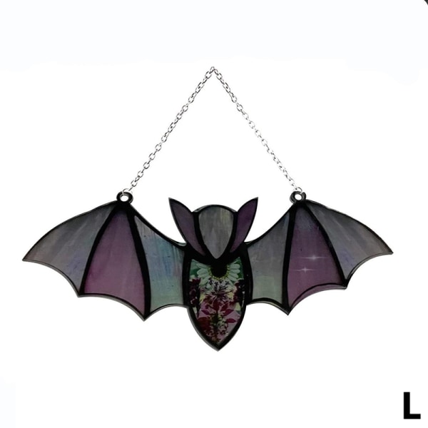 Halloween Bat Målat glas Suncatcher Fönsterhängande 6-L