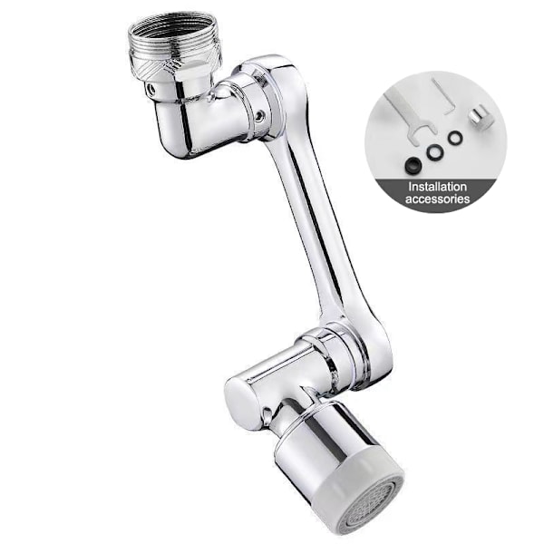 1080° Flexibel Armblandare Förlängare Med Vridbar Luftare Spray Nej Silver