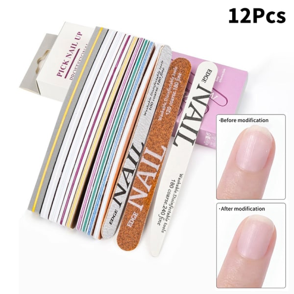 Moon Dust Nail Files 80-220 Grit Natural Acrylic Manicure Pedic