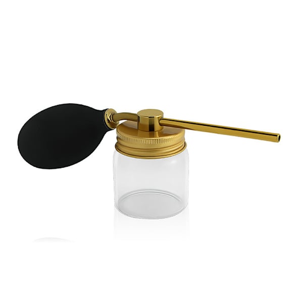 Påfyllningsbar Talc Fiber Blower Puffer Frisörer Sprayflaska Gold
