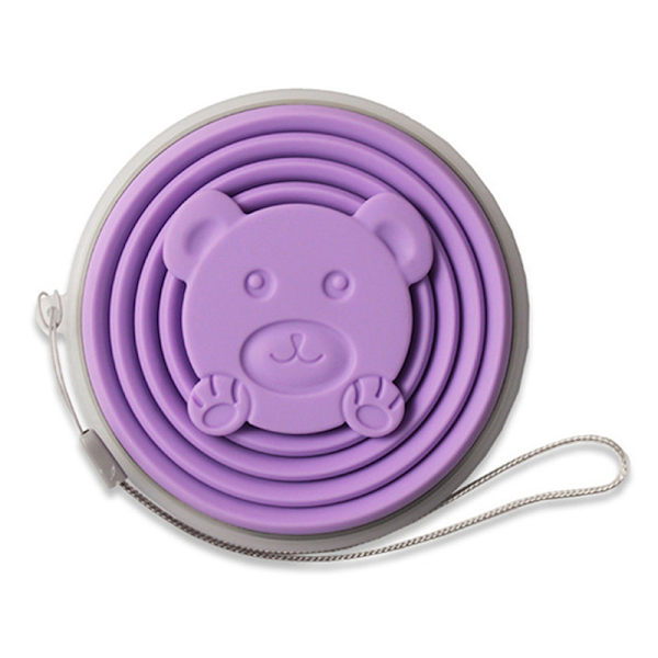Vikbar kopp Vikbar teleskopisk silikonvattenflaska Purple