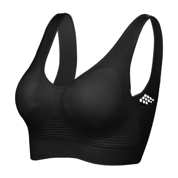 Damer Andas Mesh högt stöd UnderWire Sports BH Black S