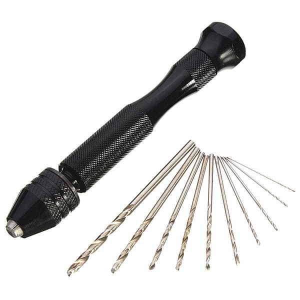 11X/ set Handborrar Twist Drill Drilling Crafts Micro Tools black