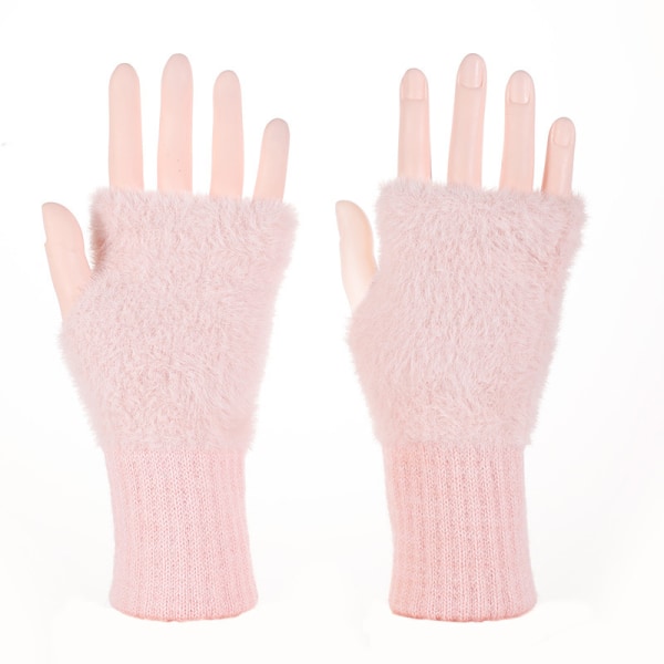 Halvfingerhandskar Handschoenen Vinter Mjuk Varm Stickning A3