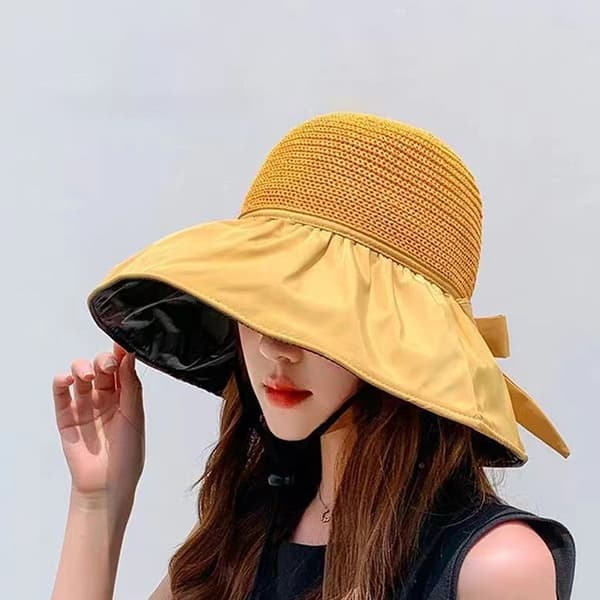 Kvinnor Bucket Hat UV-skydd Solhattar Panama Cap Khaki