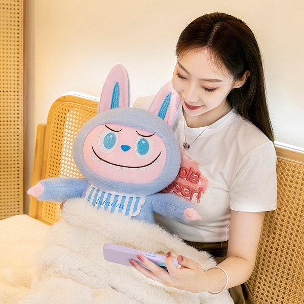 28cm Labubu Plyschdocka Kawaii Mjukisdjur Mjuk Figur Modell Bi Light green