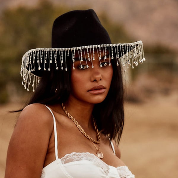 Tofs Dam Cowboyhatt Frans Cowgirl Hattar Brud Kristall Par A3