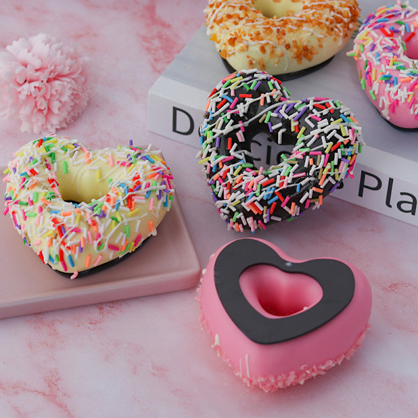 6 st/Set 3D Hjärta Donuts Kylskåpsmagneter Kit Simulering 6pcs