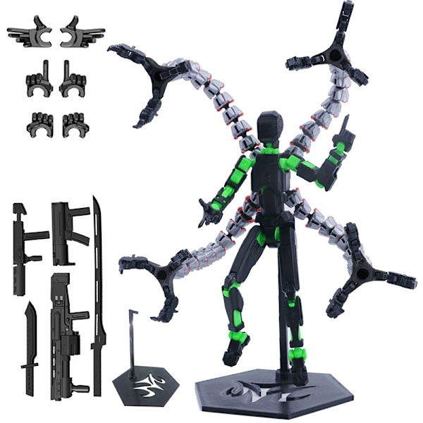 Färdigmonterad 18.3cm T13 Actionfigur 3D-Printad Multi-ed A3