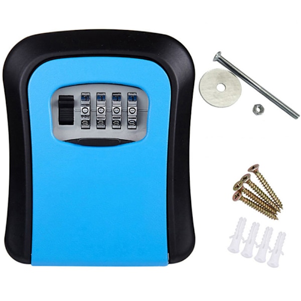 Väggmonterad Key Storage Secret Box Organizer Blue