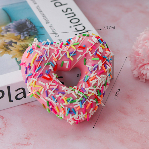 6 st/Set 3D Hjärta Donuts Kylskåpsmagneter Kit Simulering 6pcs
