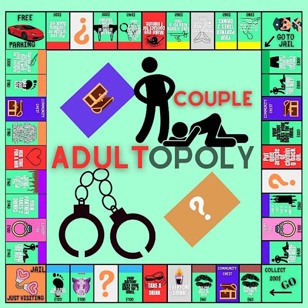 Adultopoly Brädspel för Par - Adultopoly Dejtkvällsspel - Roligt Inne A