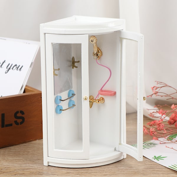 1:12 Dockhus Miniatyr Möbler Trä Badrum Duschrum