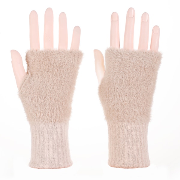 Halvfingerhandskar Handschoenen Vinter Mjuk Varm Stickning A3