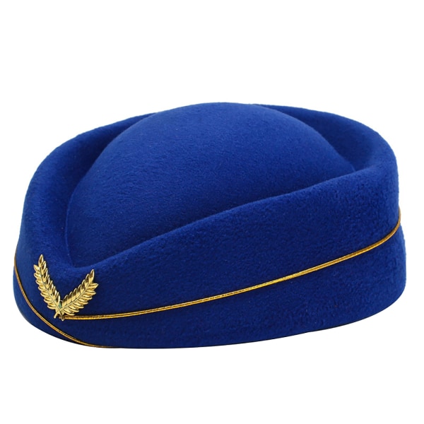 Flygvärdinna mössa Ull flygvärdinna flygvärdinna hatt blue